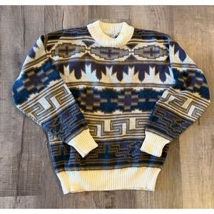 Vintage 90s Method Mens Sweater Wool Blend Multicolor Pullover Mens Size L